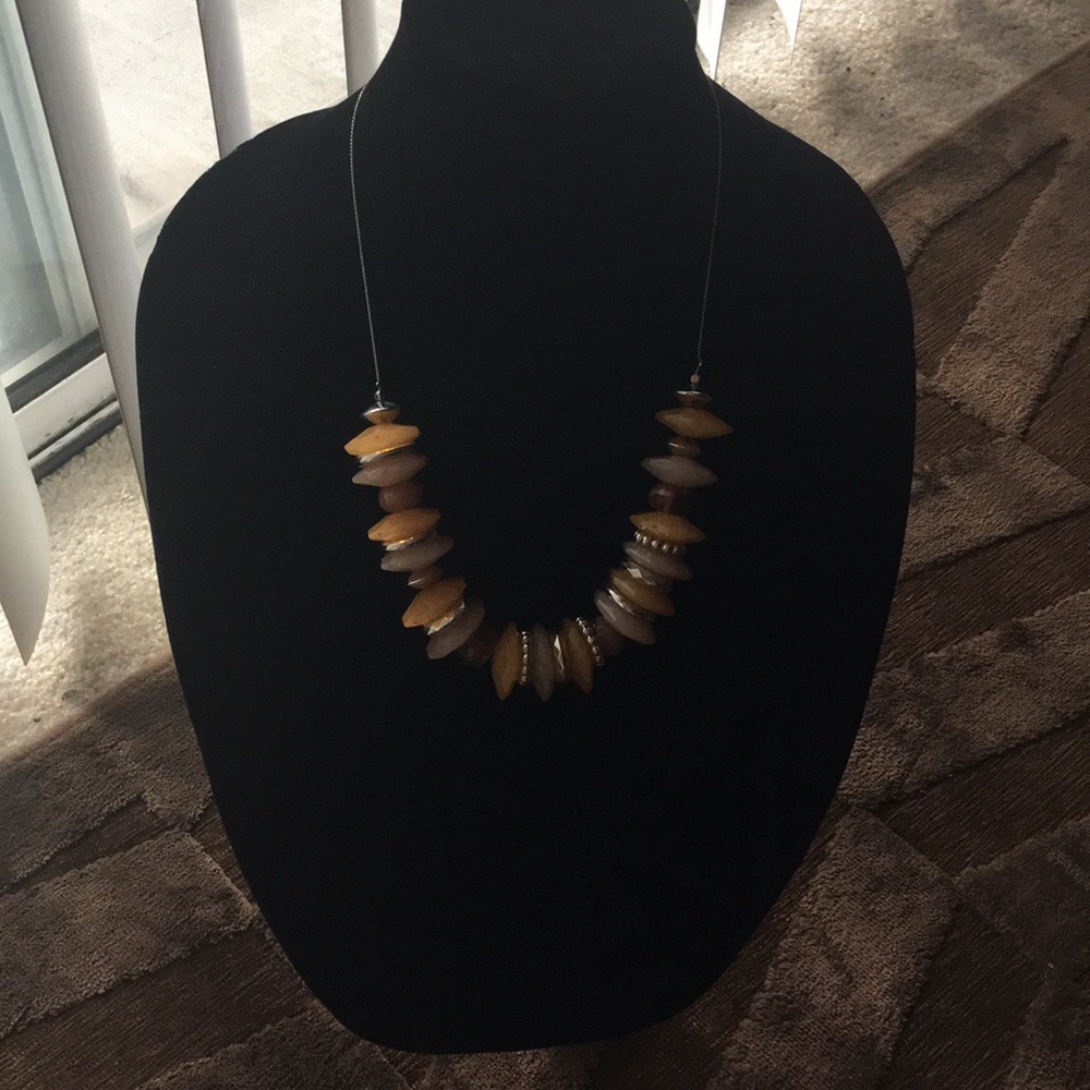 Brown & Silver Beaded Necklace